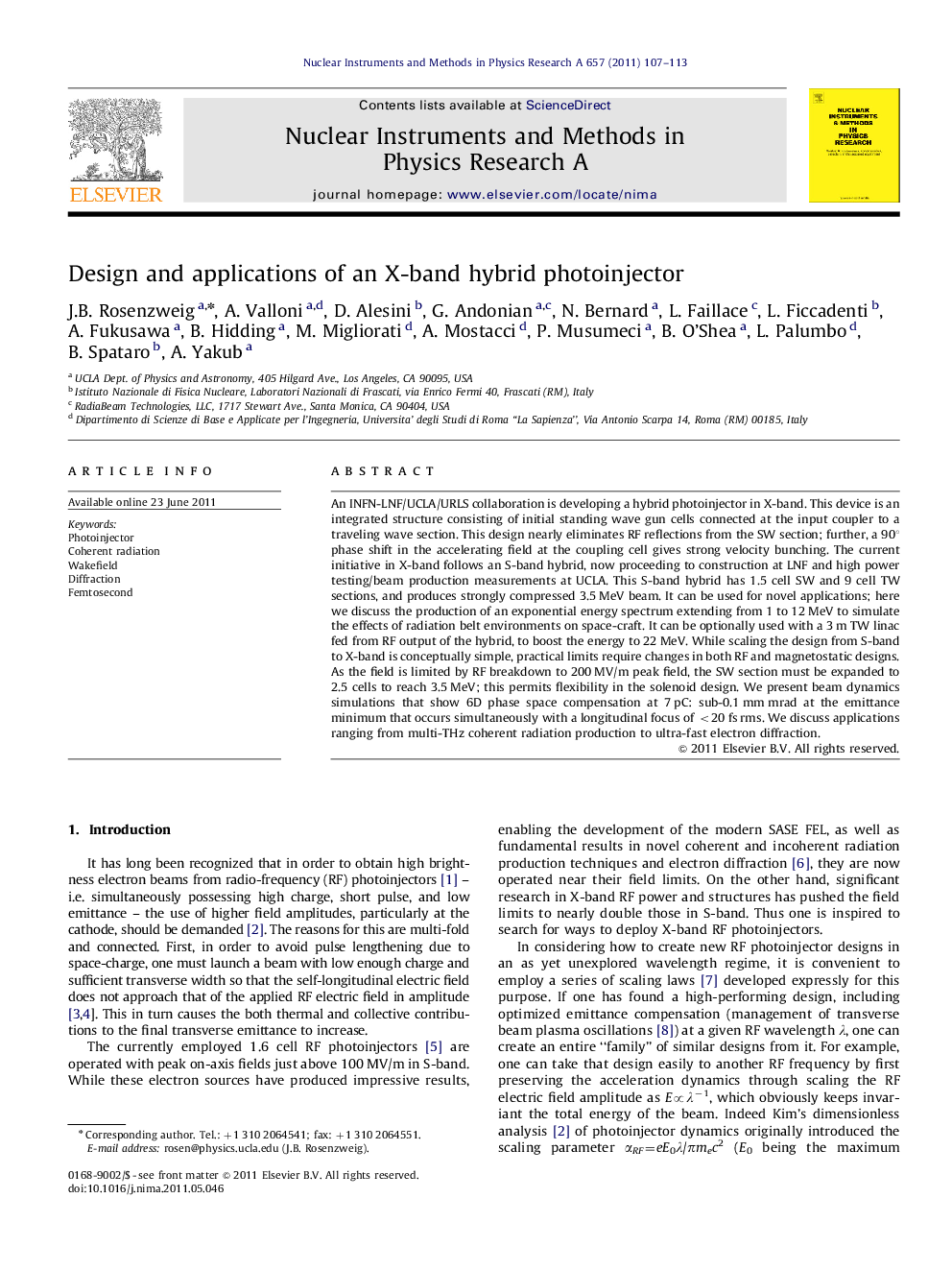 Design and applications of an X-band hybrid photoinjector