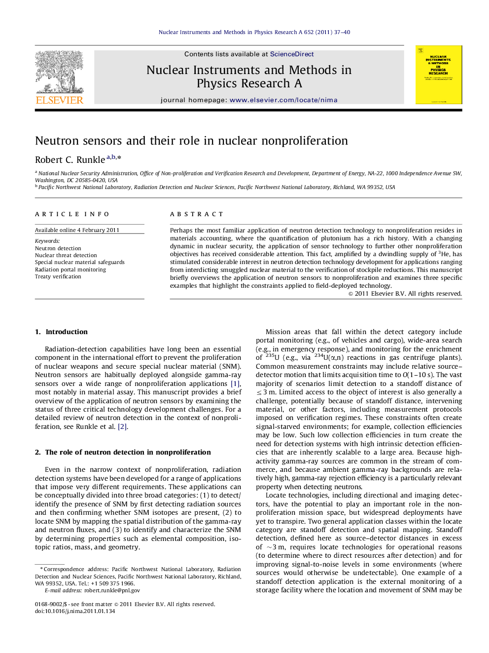 Neutron sensors and their role in nuclear nonproliferation