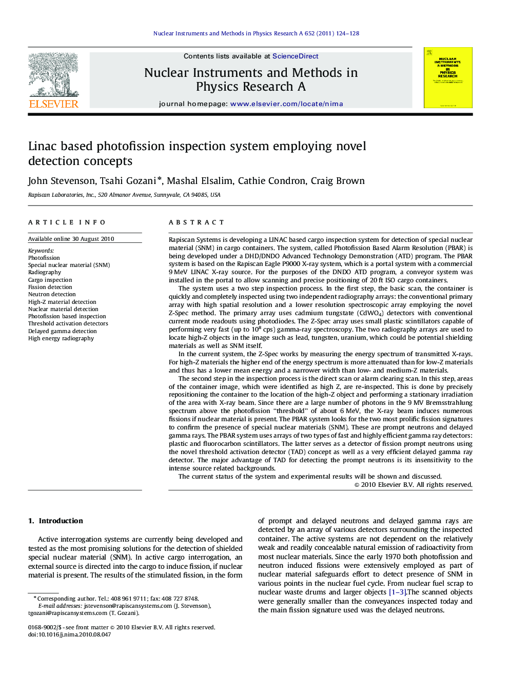 Linac based photofission inspection system employing novel detection concepts