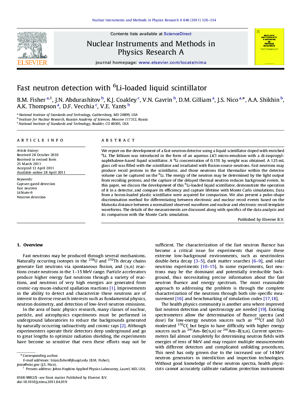 Fast neutron detection with 6Li-loaded liquid scintillator