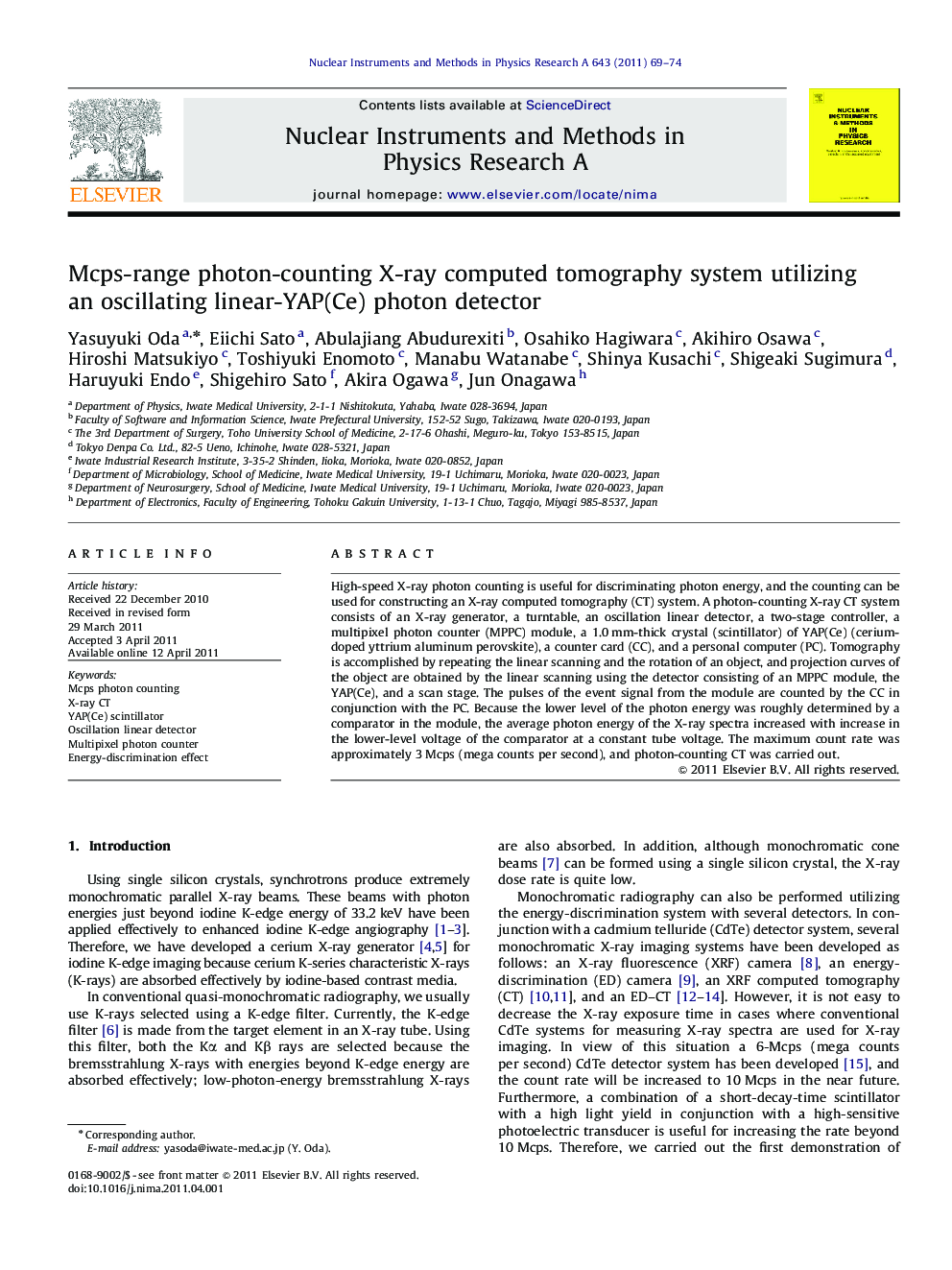 Mcps-range photon-counting X-ray computed tomography system utilizing an oscillating linear-YAP(Ce) photon detector