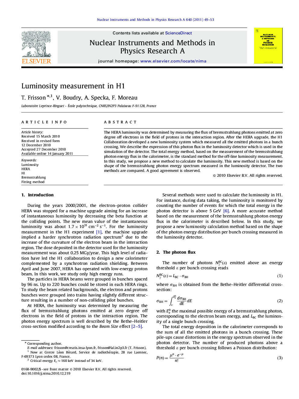 Luminosity measurement in H1