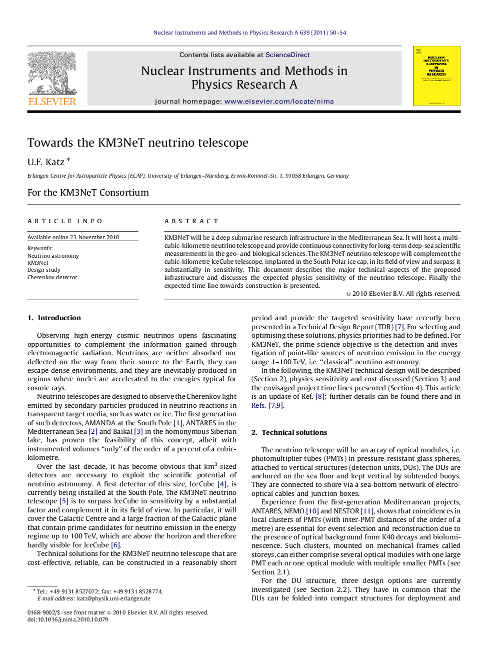 Towards the KM3NeT neutrino telescope