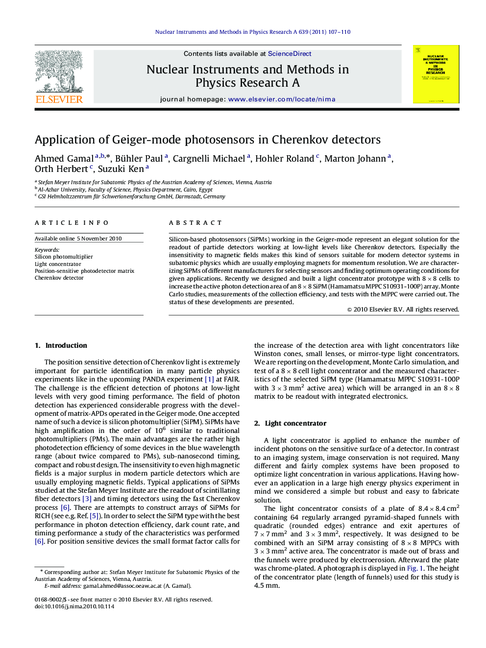 Application of Geiger-mode photosensors in Cherenkov detectors