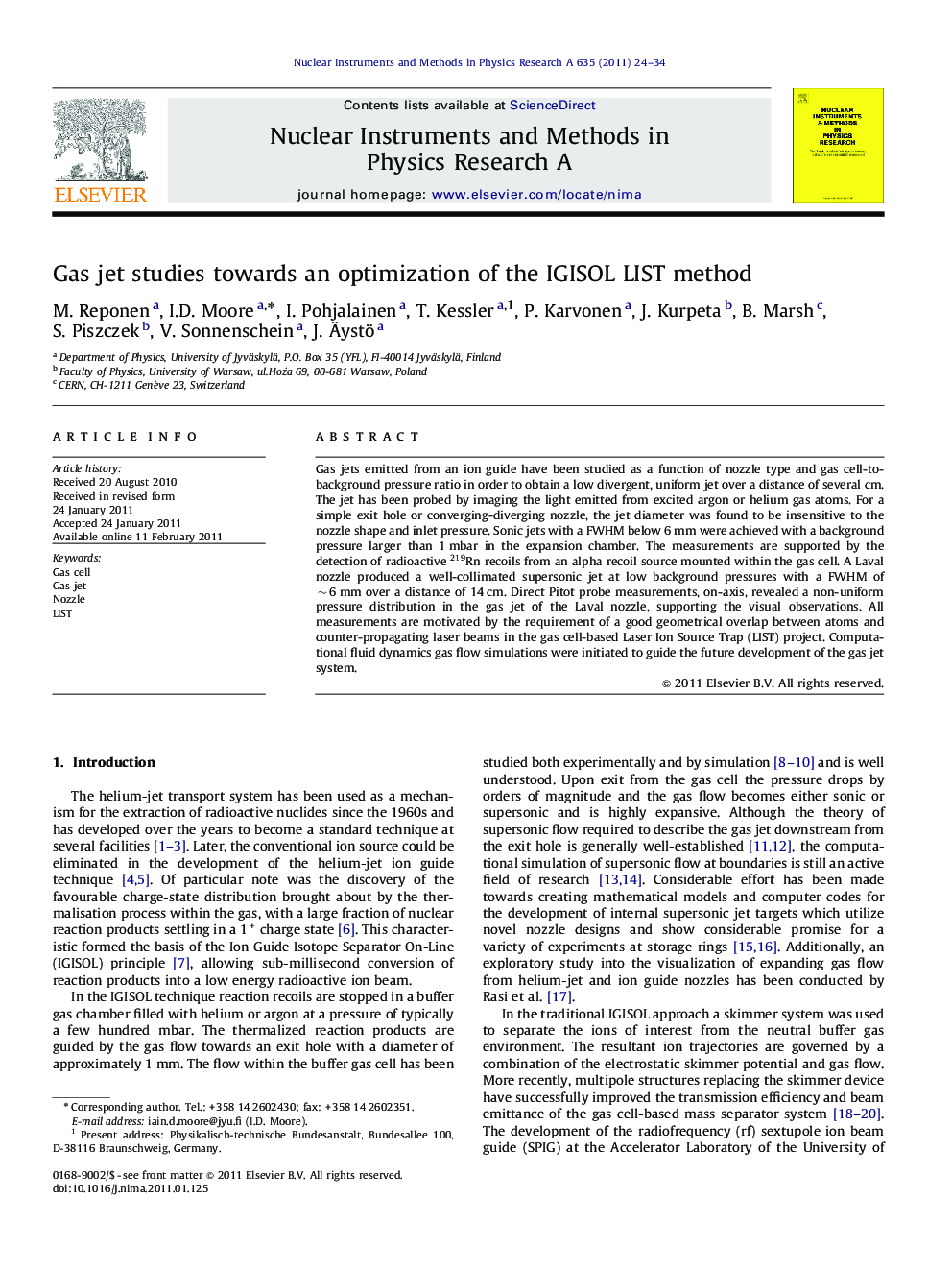 Gas jet studies towards an optimization of the IGISOL LIST method