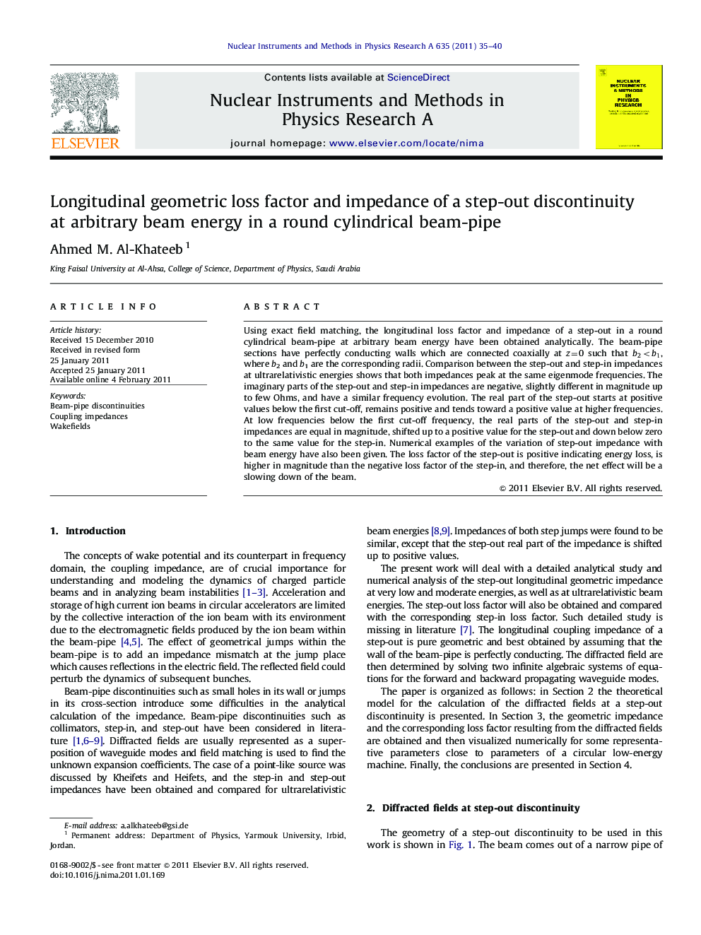 Longitudinal geometric loss factor and impedance of a step-out discontinuity at arbitrary beam energy in a round cylindrical beam-pipe