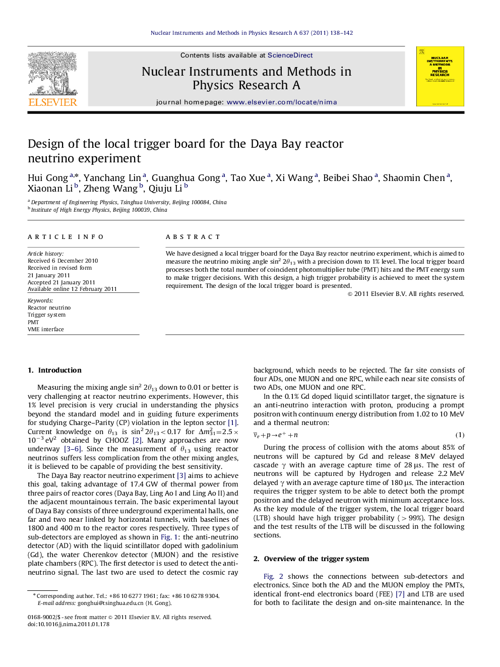 Design of the local trigger board for the Daya Bay reactor neutrino experiment