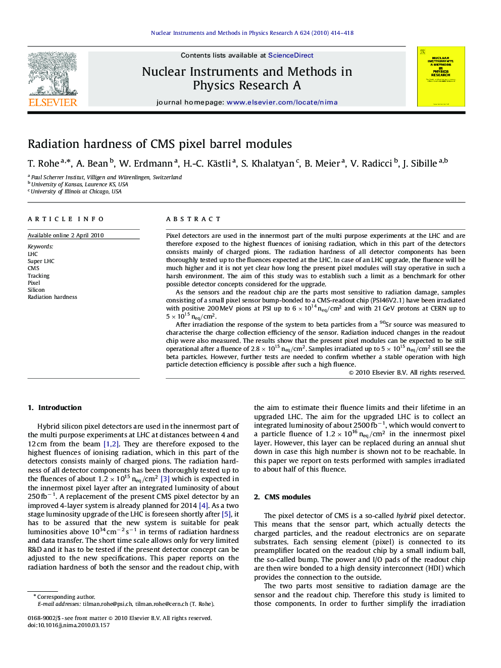 Radiation hardness of CMS pixel barrel modules