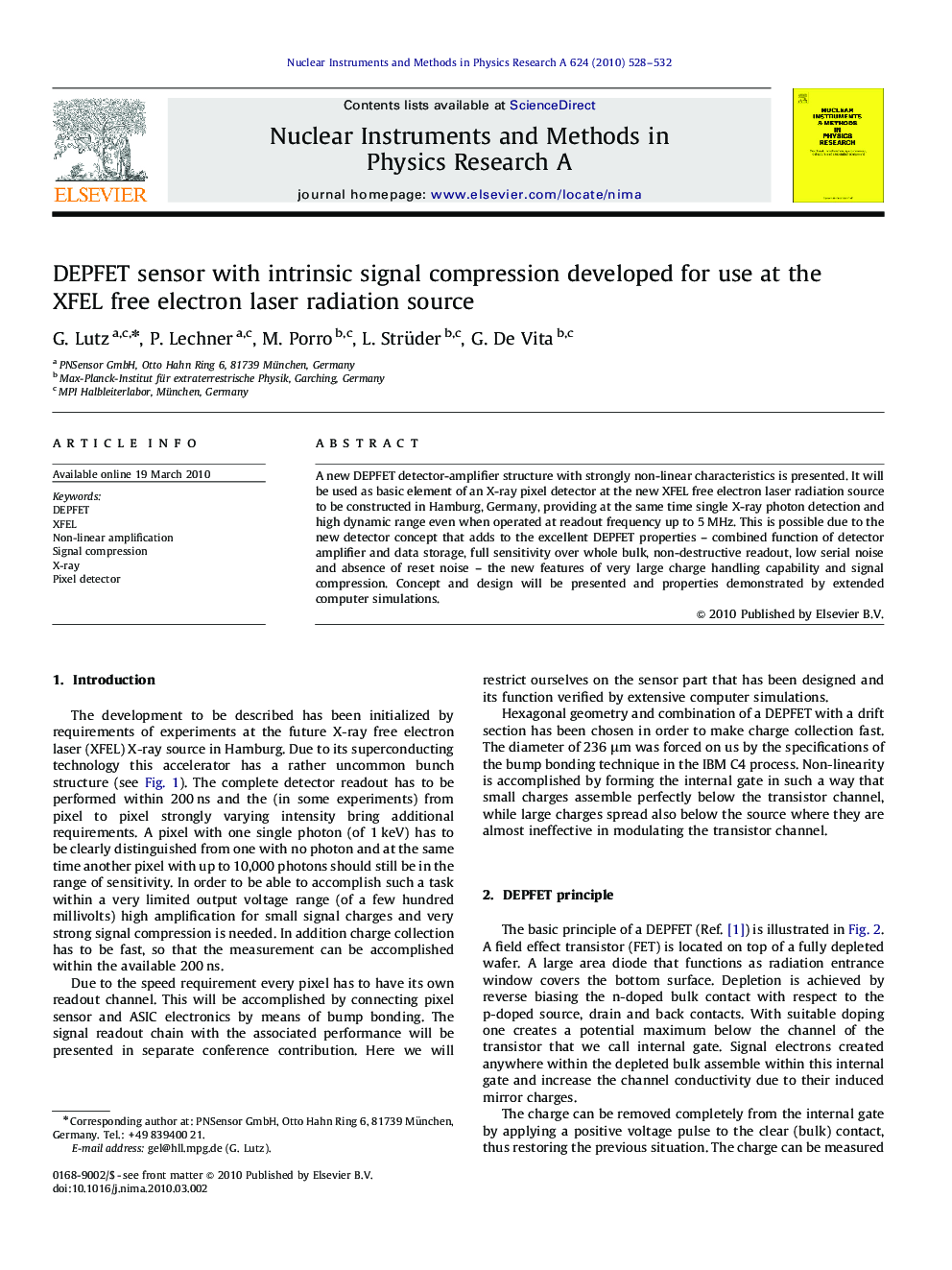 DEPFET sensor with intrinsic signal compression developed for use at the XFEL free electron laser radiation source