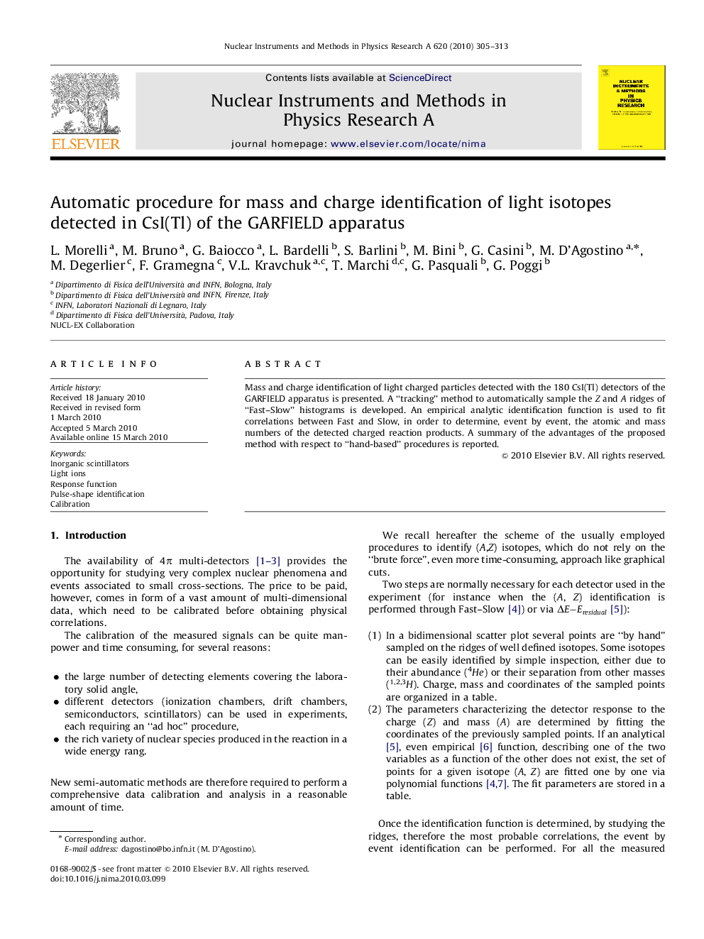 Automatic procedure for mass and charge identification of light isotopes detected in CsI(Tl) of the GARFIELD apparatus