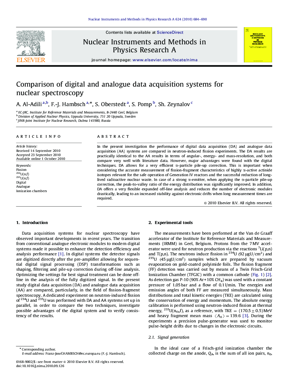 Comparison of digital and analogue data acquisition systems for nuclear spectroscopy