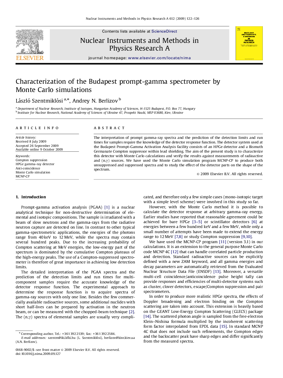 Characterization of the Budapest prompt-gamma spectrometer by Monte Carlo simulations