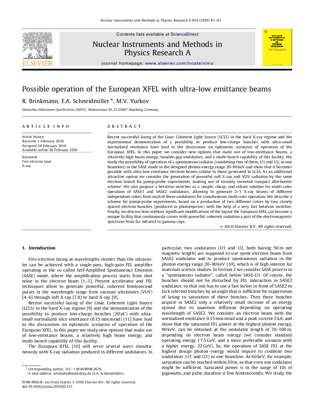 Possible operation of the European XFEL with ultra-low emittance beams