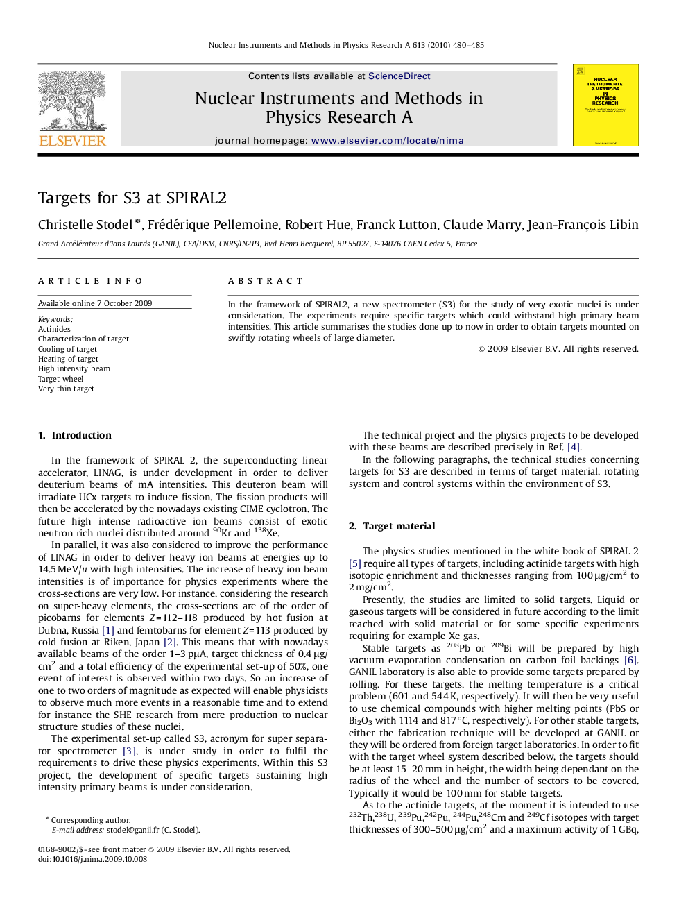 Targets for S3 at SPIRAL2