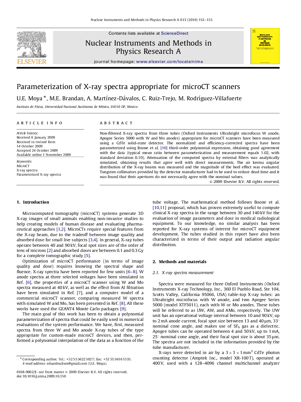 Parameterization of X-ray spectra appropriate for microCT scanners