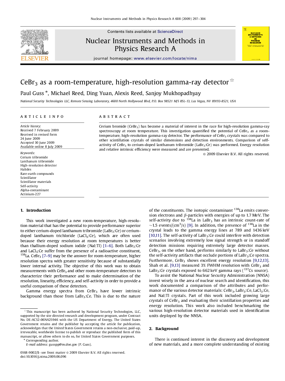 CeBr3 as a room-temperature, high-resolution gamma-ray detector 