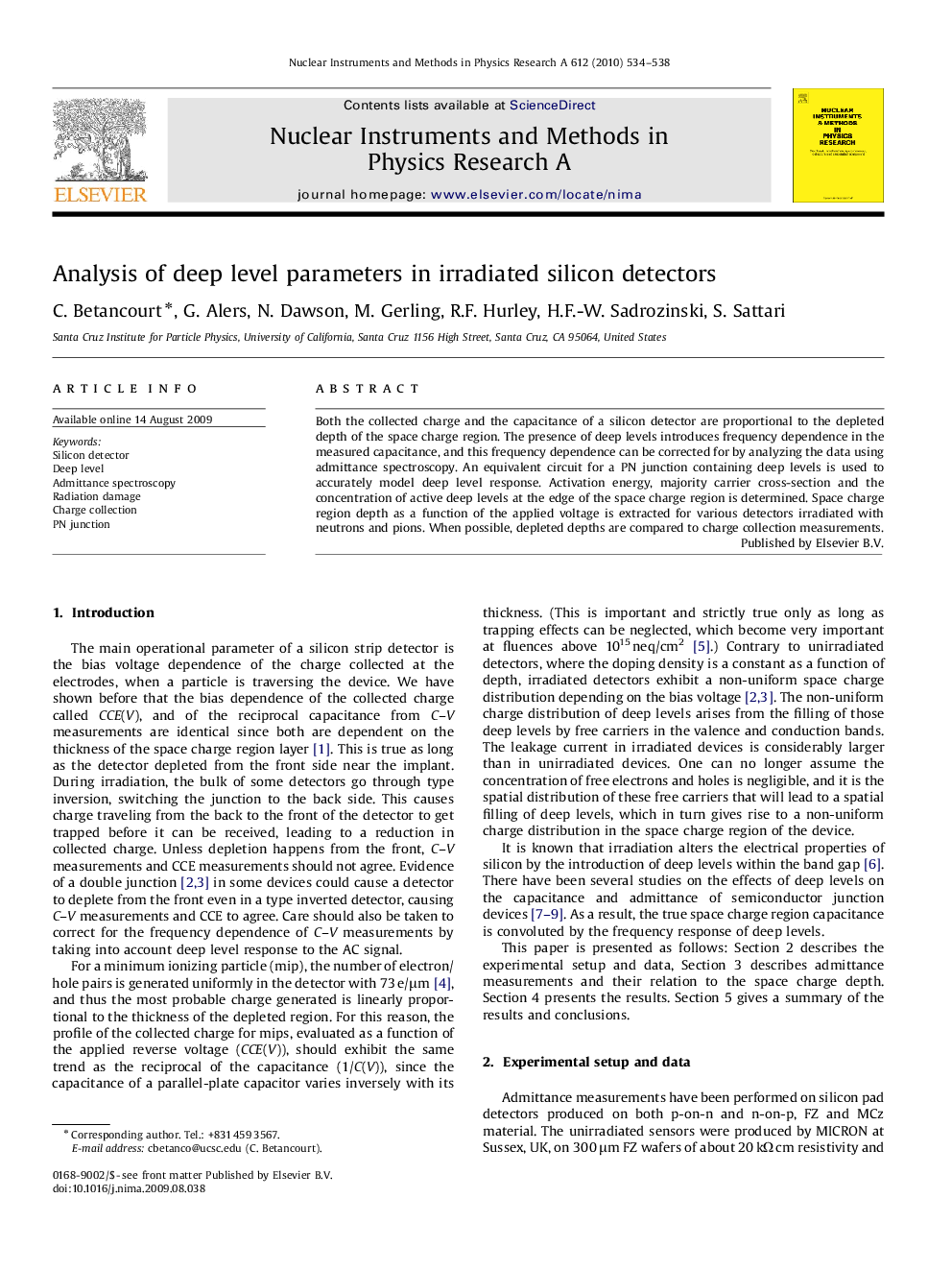 Analysis of deep level parameters in irradiated silicon detectors