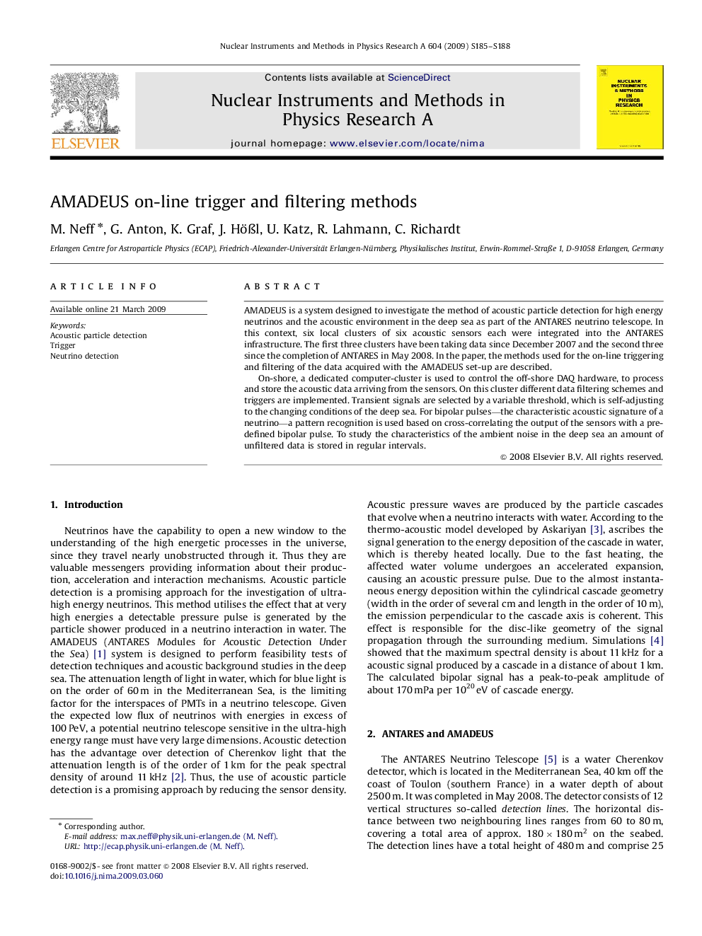 AMADEUS on-line trigger and filtering methods