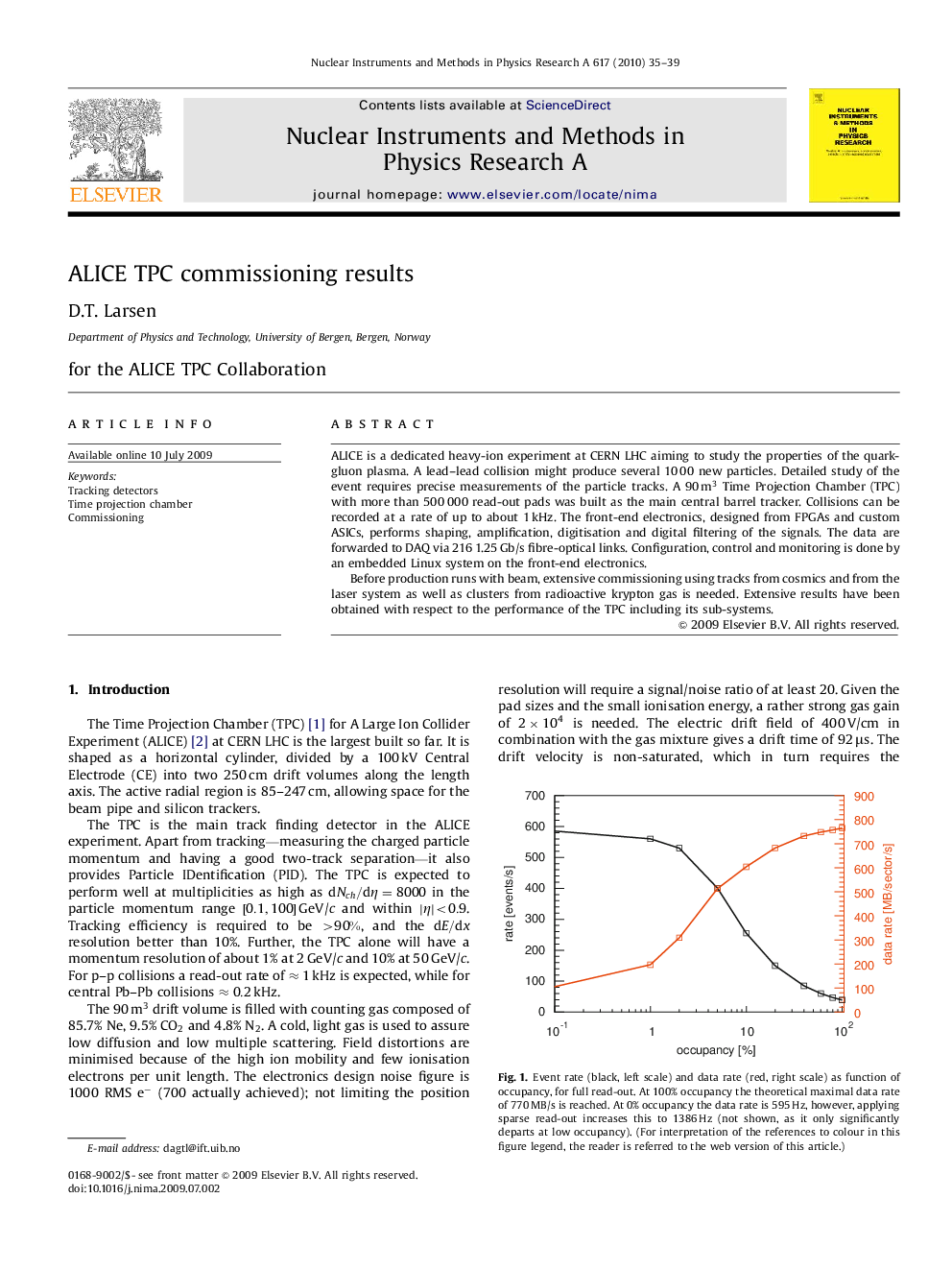 ALICE TPC commissioning results