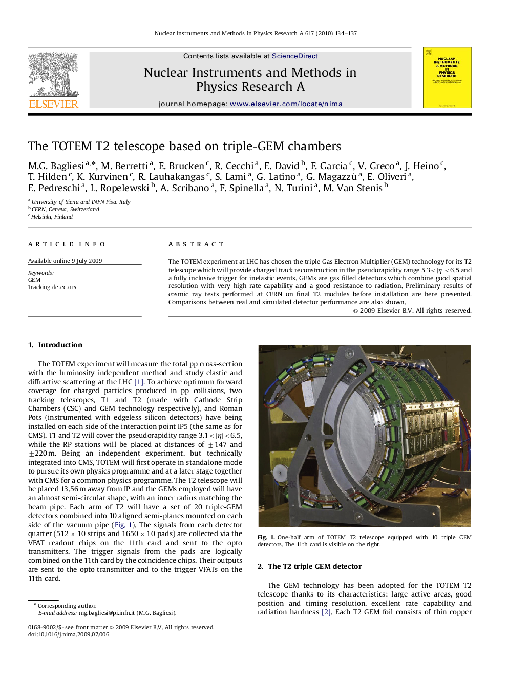 The TOTEM T2 telescope based on triple-GEM chambers