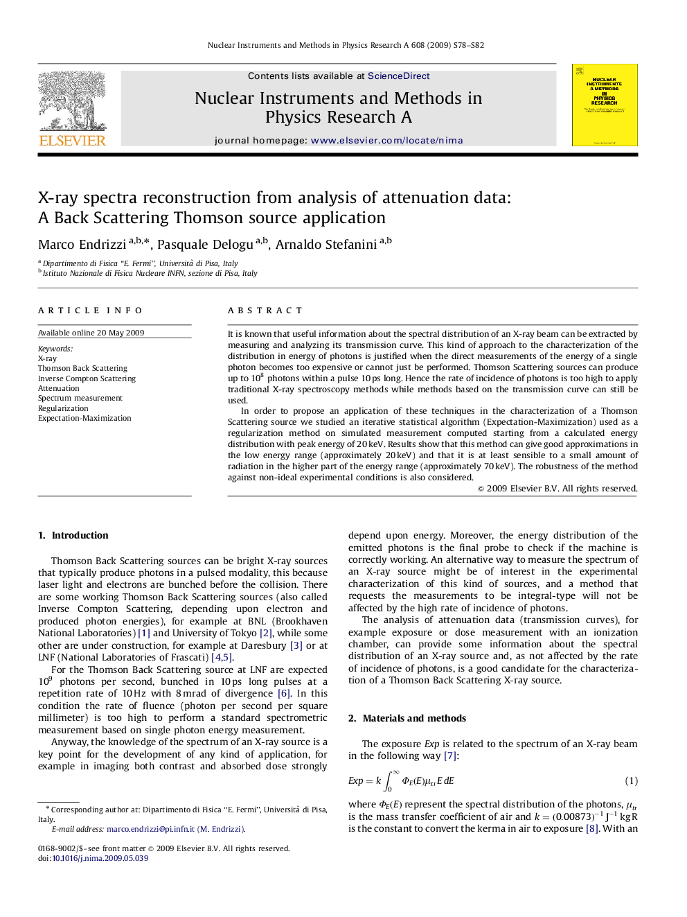 X-ray spectra reconstruction from analysis of attenuation data: A Back Scattering Thomson source application