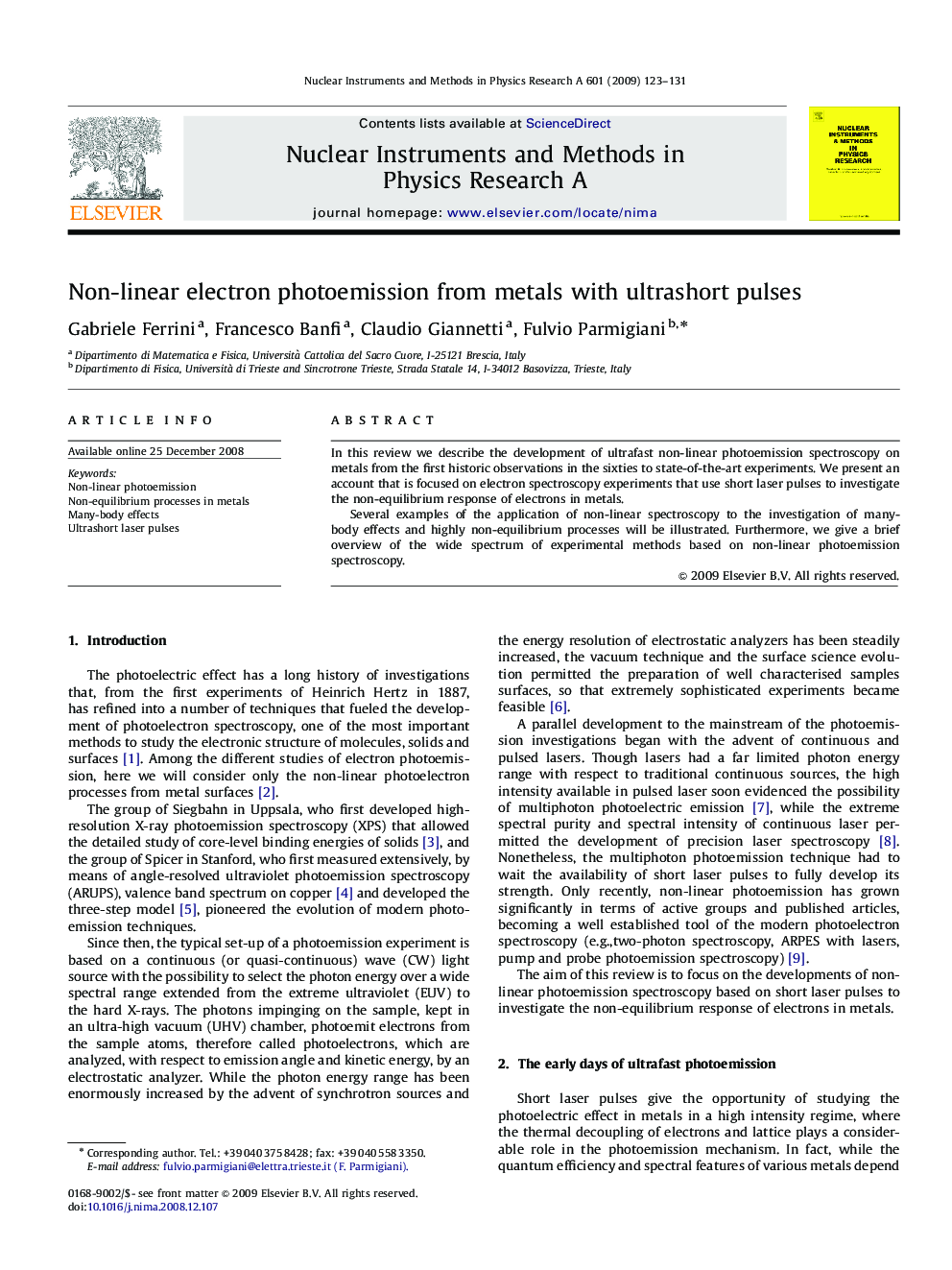 Non-linear electron photoemission from metals with ultrashort pulses