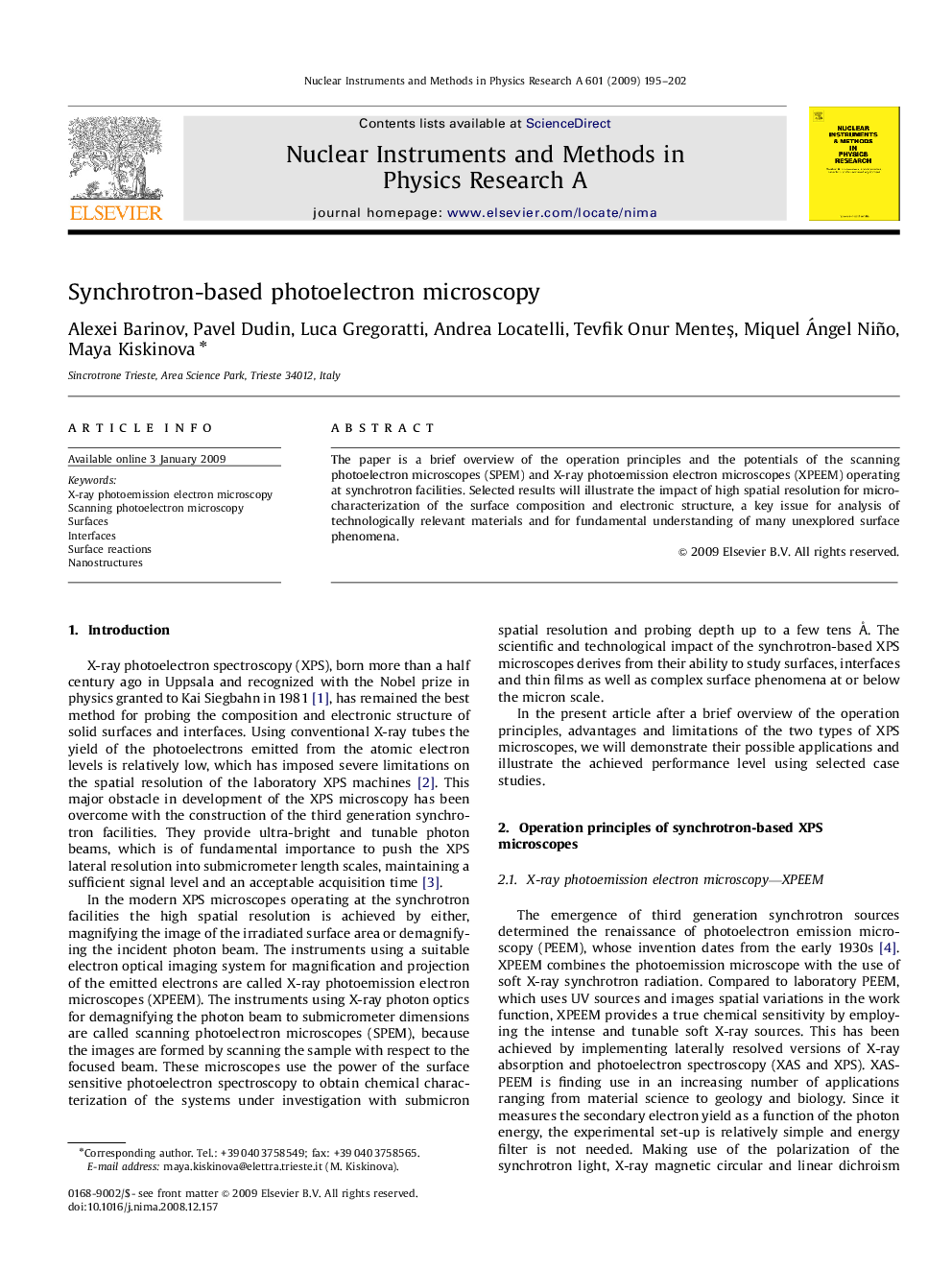 Synchrotron-based photoelectron microscopy