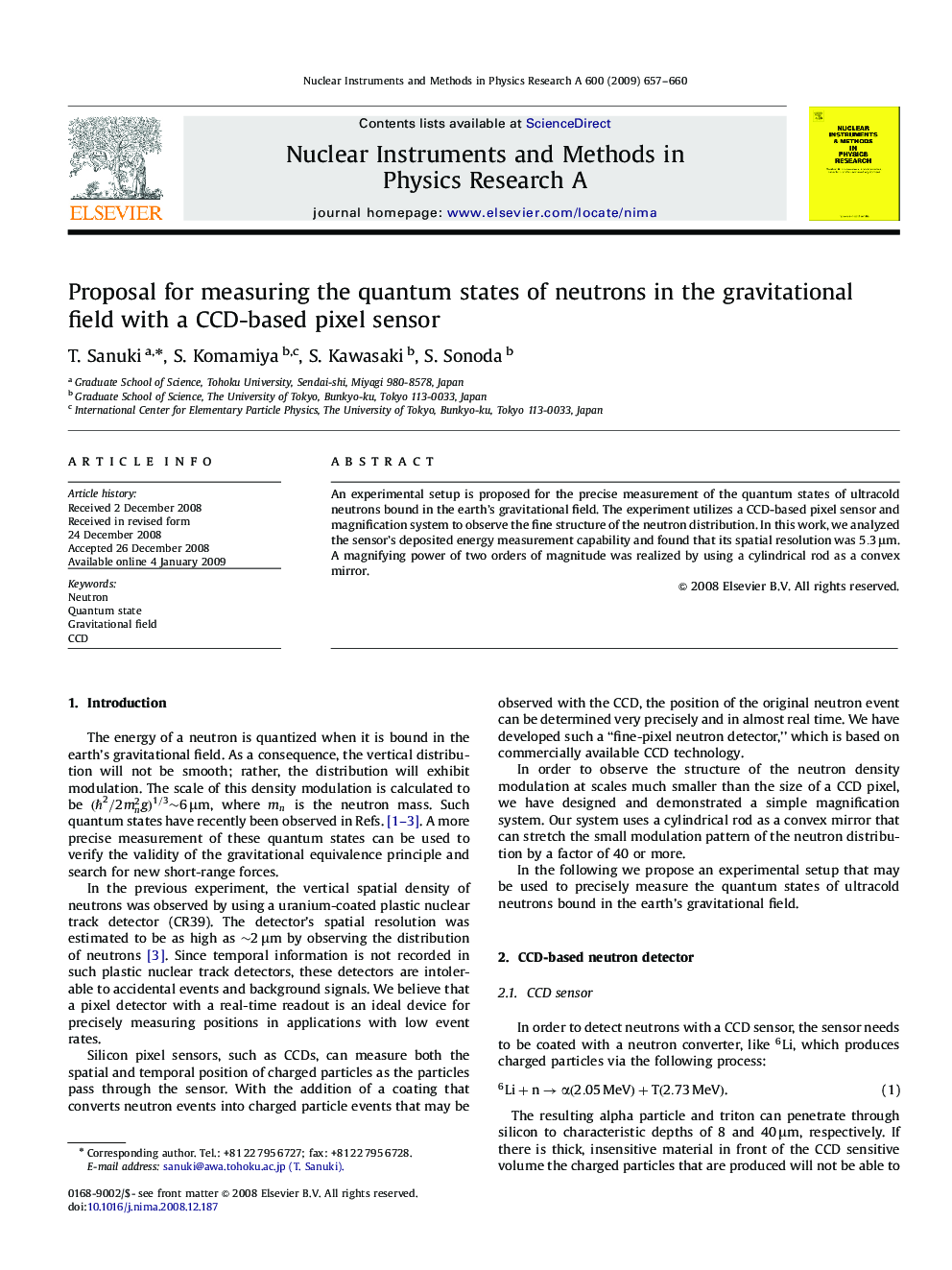 Proposal for measuring the quantum states of neutrons in the gravitational field with a CCD-based pixel sensor