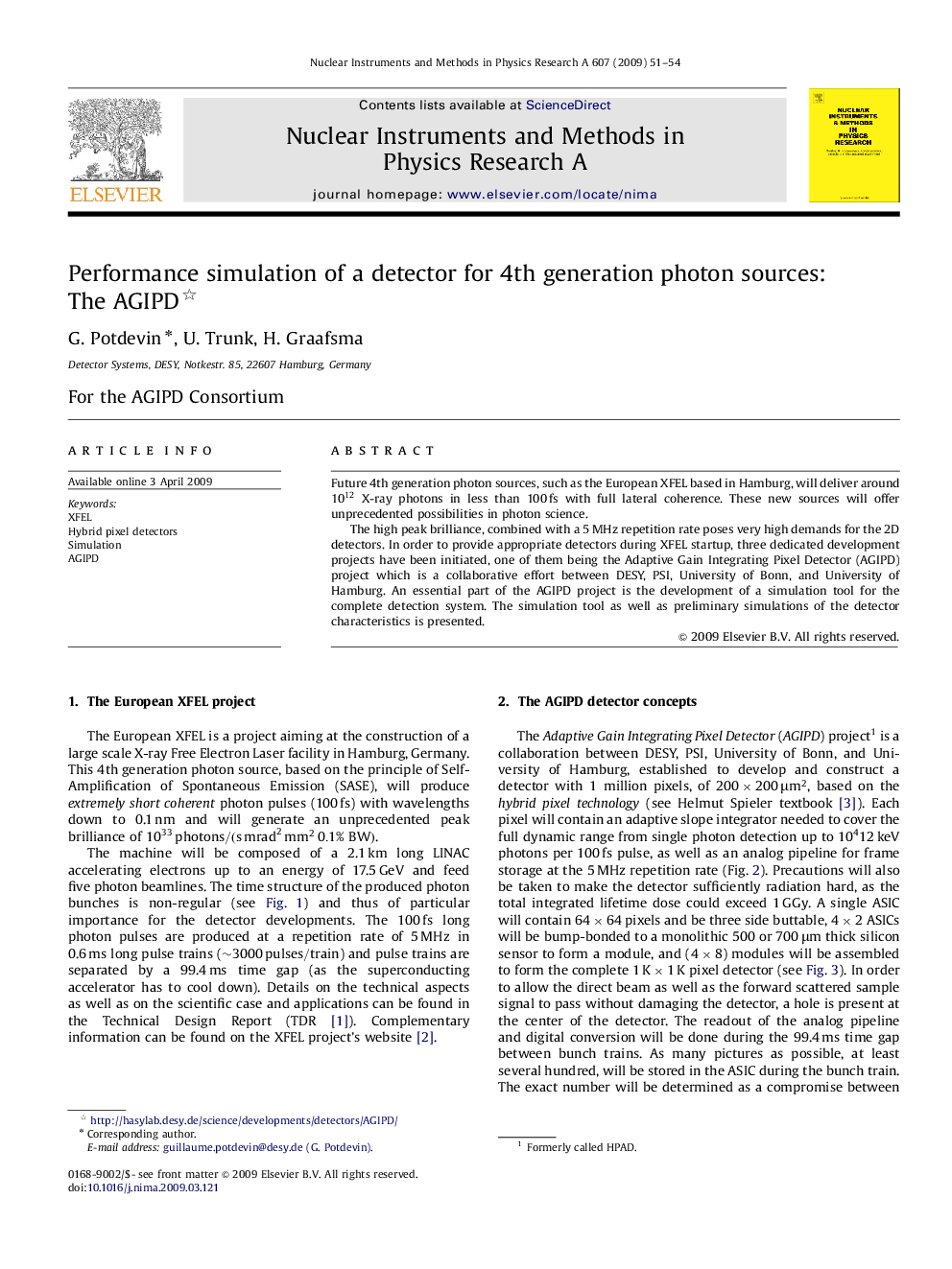 Performance simulation of a detector for 4th generation photon sources: The AGIPD 