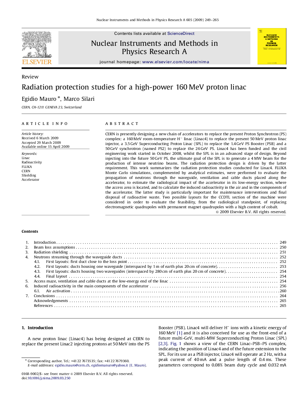 Radiation protection studies for a high-power 160 MeV proton linac