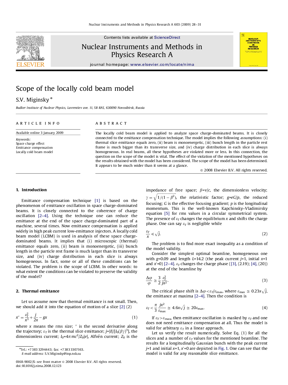 Scope of the locally cold beam model