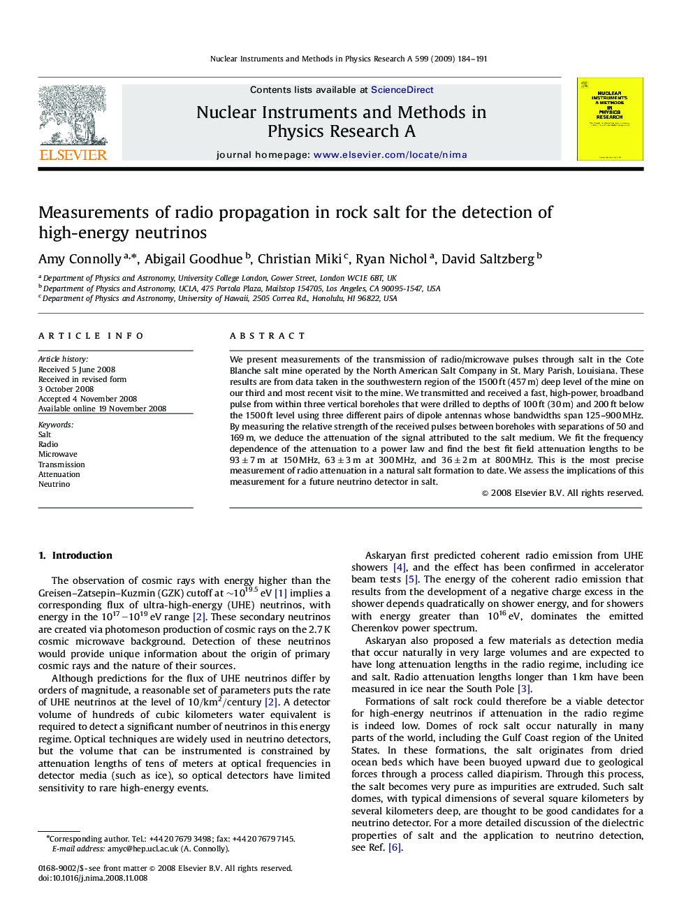 Measurements of radio propagation in rock salt for the detection of high-energy neutrinos