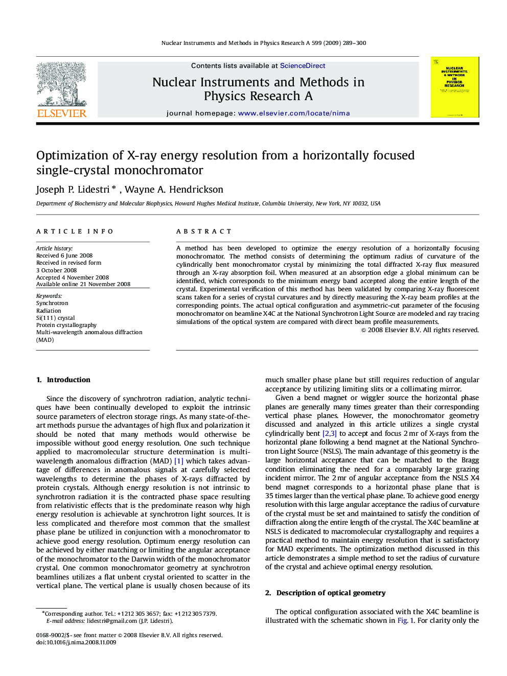 Optimization of X-ray energy resolution from a horizontally focused single-crystal monochromator