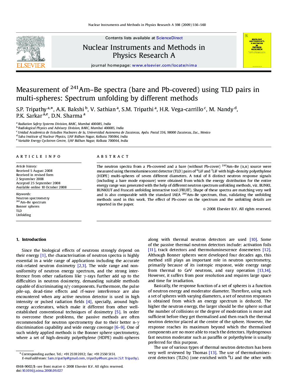 Measurement of 241Am-Be spectra (bare and Pb-covered) using TLD pairs in multi-spheres: Spectrum unfolding by different methods