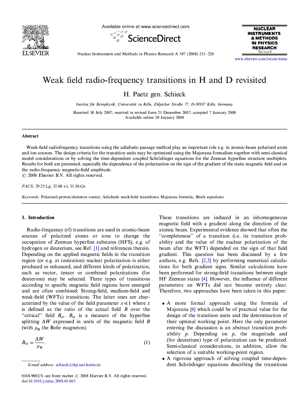 Weak field radio-frequency transitions in H and D revisited