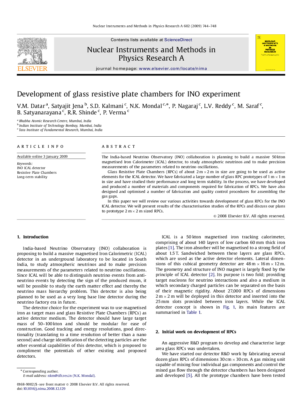 Development of glass resistive plate chambers for INO experiment