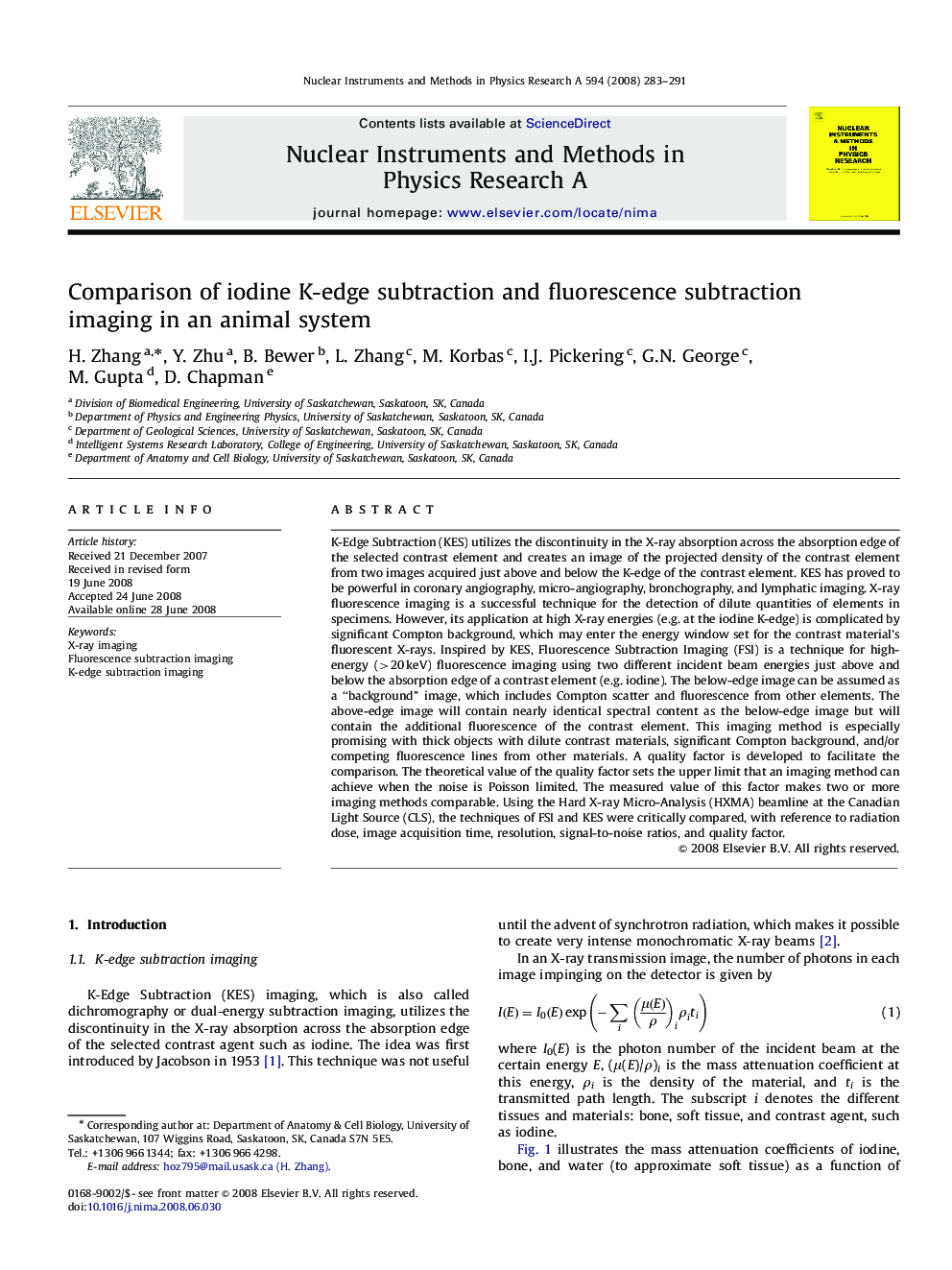 Comparison of iodine K-edge subtraction and fluorescence subtraction imaging in an animal system