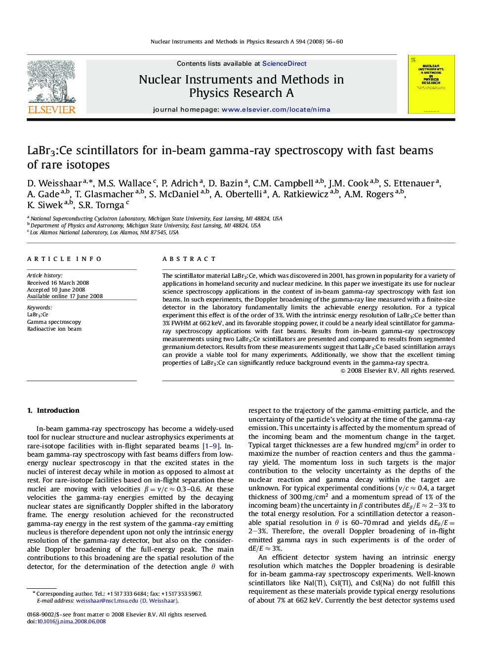 LaBr3:Ce scintillators for in-beam gamma-ray spectroscopy with fast beams of rare isotopes