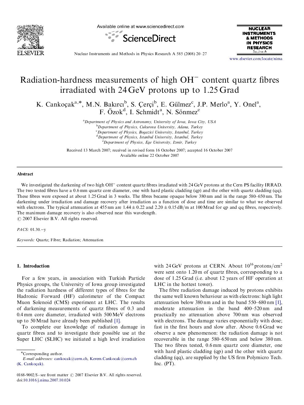 Radiation-hardness measurements of high OH-OH- content quartz fibres irradiated with 24 GeV protons up to 1.25 Grad