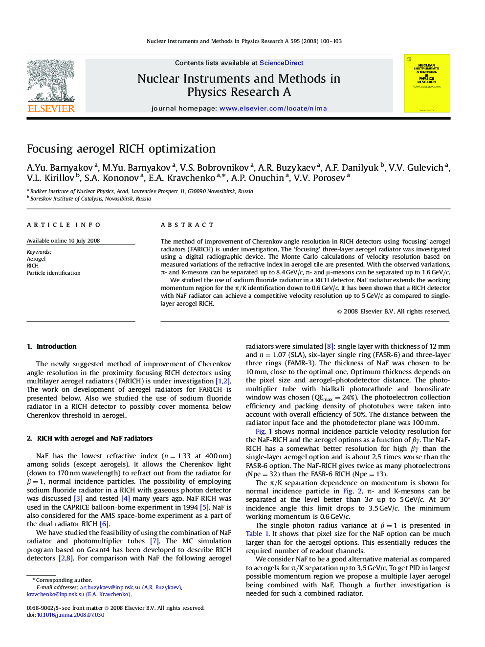 Focusing aerogel RICH optimization