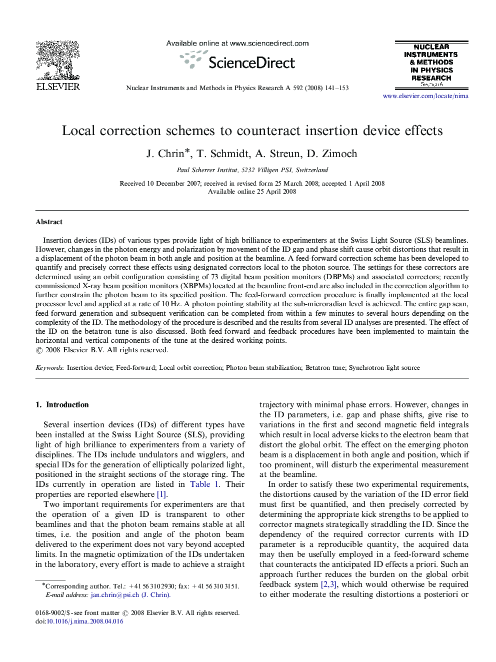 Local correction schemes to counteract insertion device effects