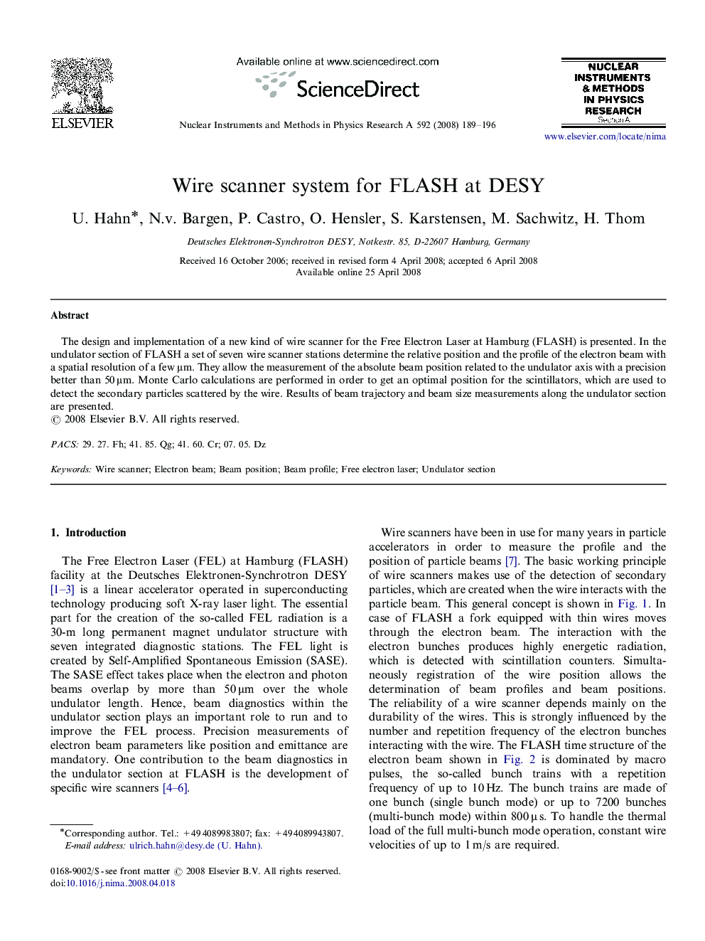 Wire scanner system for FLASH at DESY