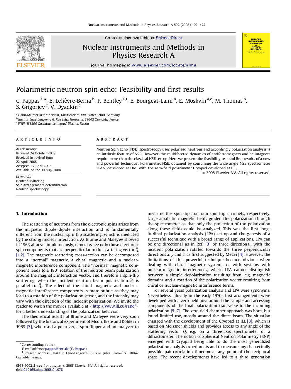 Polarimetric neutron spin echo: Feasibility and first results