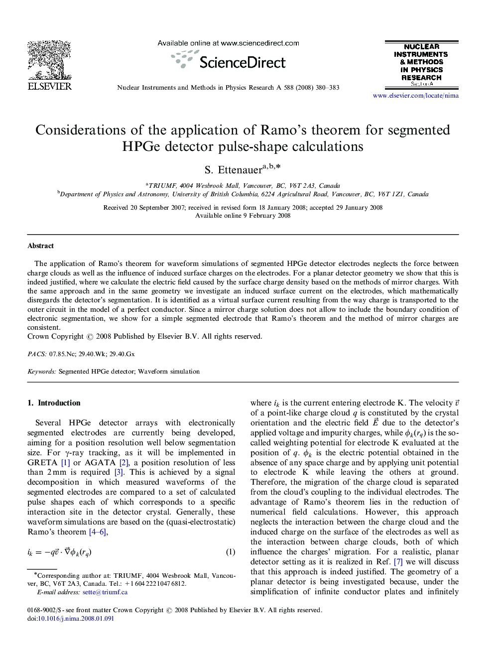 Considerations of the application of Ramo's theorem for segmented HPGe detector pulse-shape calculations