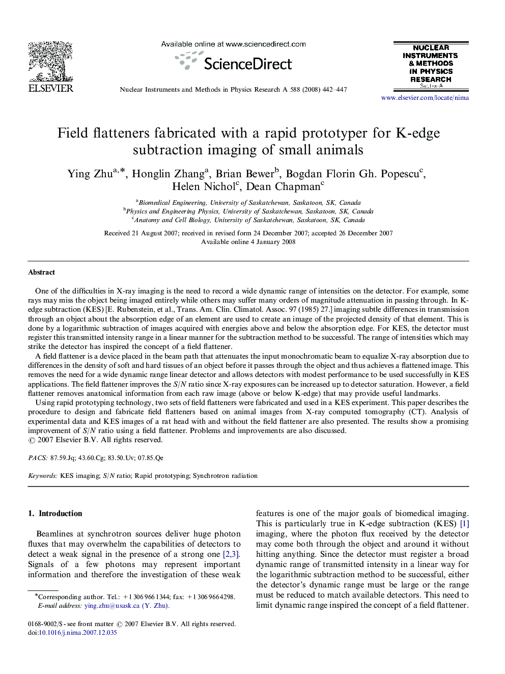 Field flatteners fabricated with a rapid prototyper for K-edge subtraction imaging of small animals