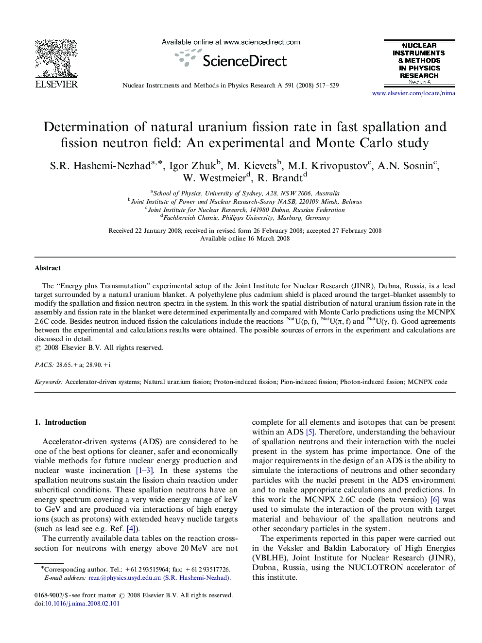 Determination of natural uranium fission rate in fast spallation and fission neutron field: An experimental and Monte Carlo study