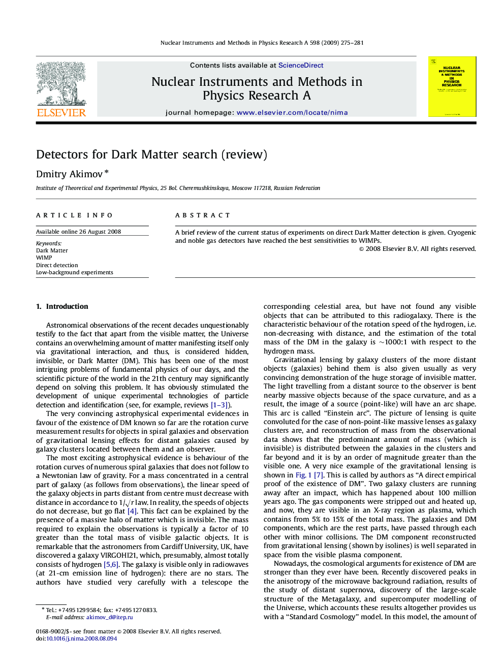 Detectors for Dark Matter search (review)