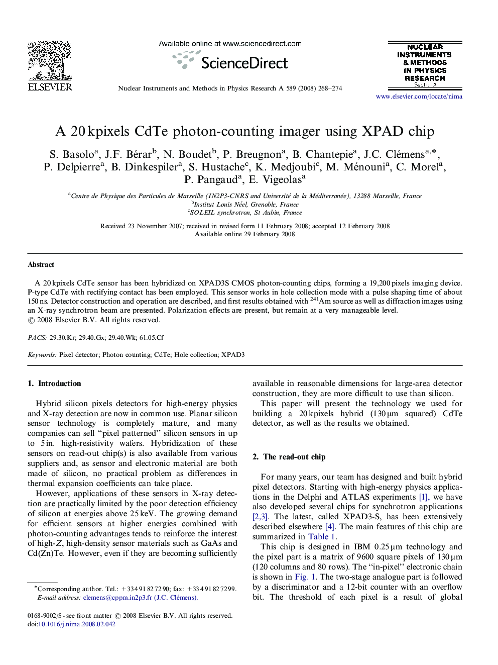 A 20 kpixels CdTe photon-counting imager using XPAD chip