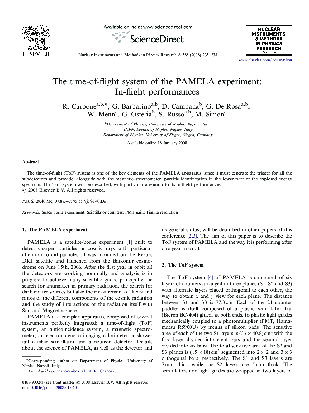 The time-of-flight system of the PAMELA experiment: In-flight performances