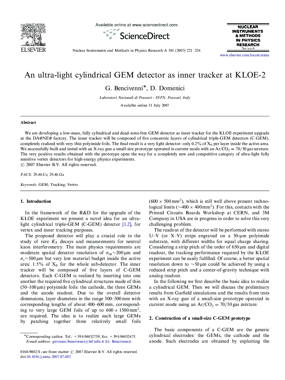 An ultra-light cylindrical GEM detector as inner tracker at KLOE-2